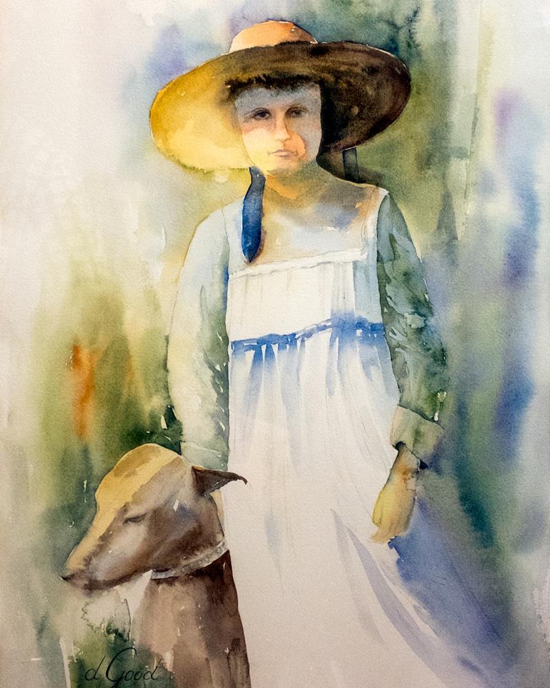 The Girl and Her Dog When They Were Young